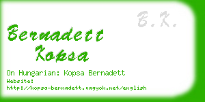 bernadett kopsa business card
